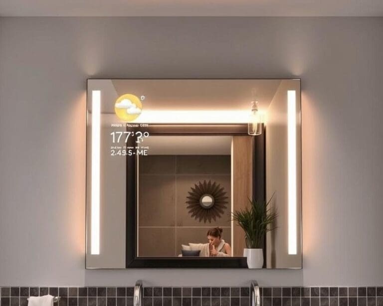 Smarte Badspiegel mit integriertem Display