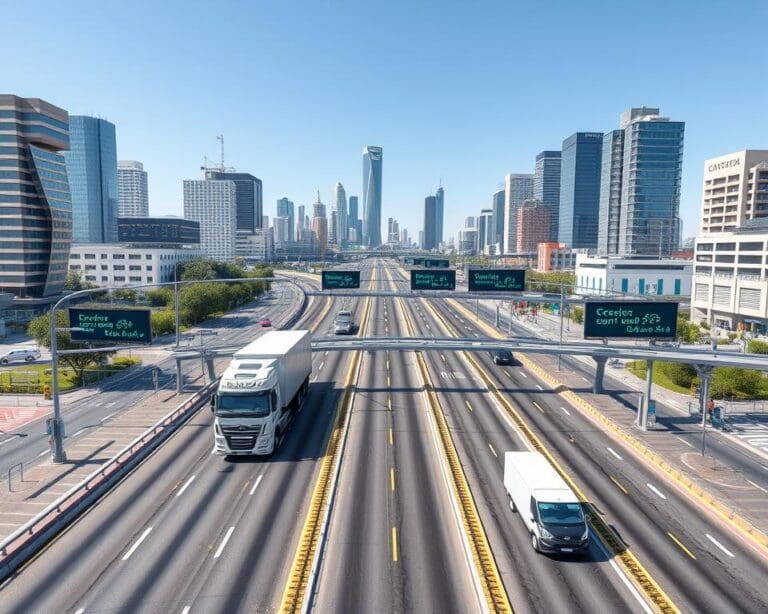 Smarte Verkehrssteuerung für Lastwagenflotten