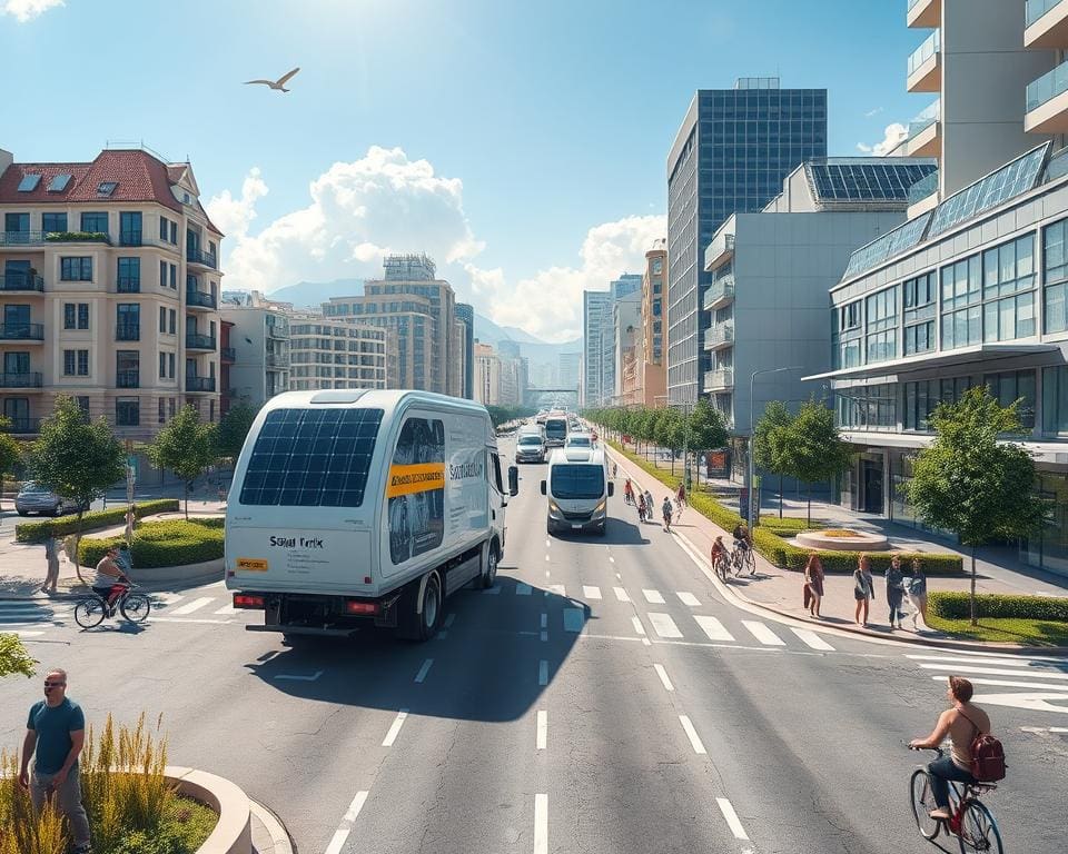 Solarbetriebene Lastwagen für städtische Lieferungen