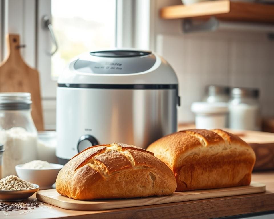 frisches Brot mit Brotbackautomat auf Knopfdruck