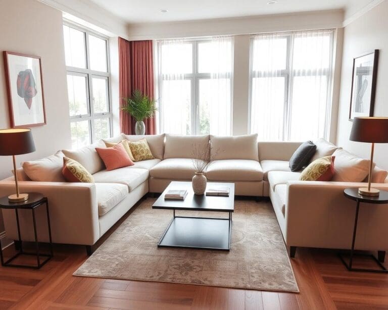 Wie gestaltet man ein Wohnzimmer mit Ecksofa?