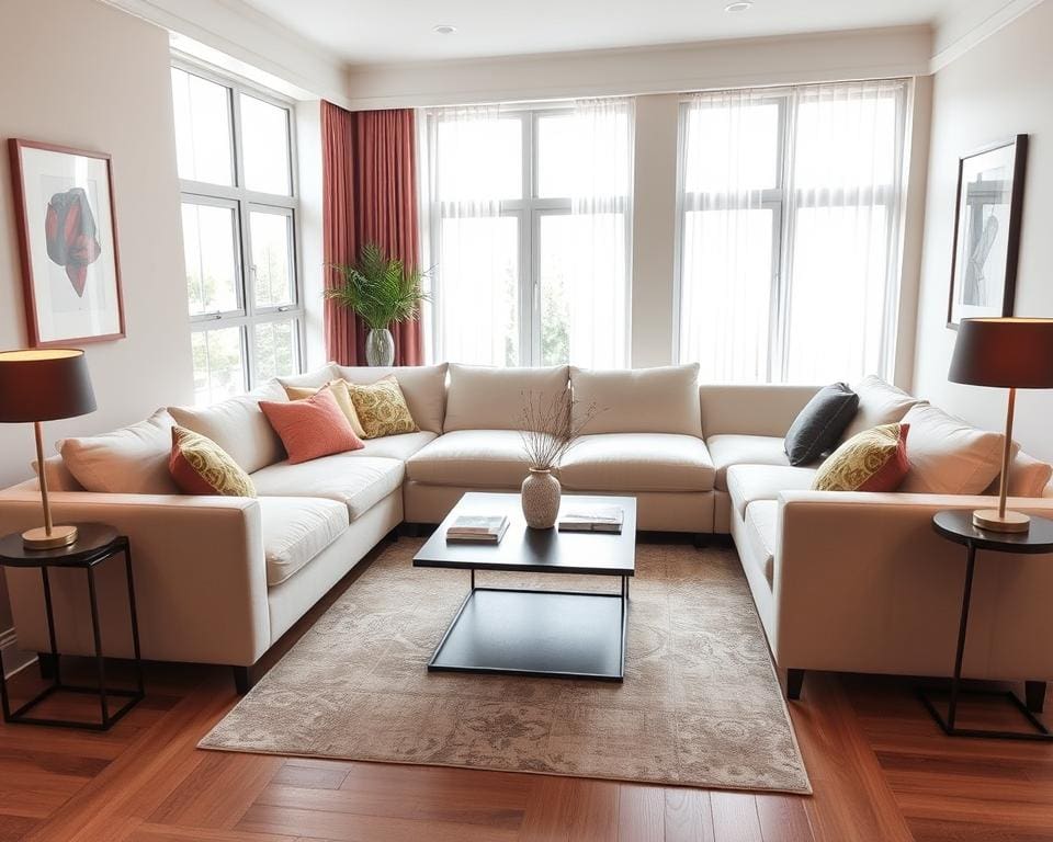 Wie gestaltet man ein Wohnzimmer mit Ecksofa?